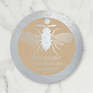 Echte Foil Honey Bee Frohe Weihnachtsgeschenke Fav Geschenkanhänger