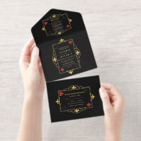 Echte Folie Casino Poker Vegas Art Deco Hochzeit