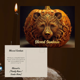 Echte Folien-Samhain-Postkarte Pagan Herbst-Tagu Folien Feiertagspostkarte