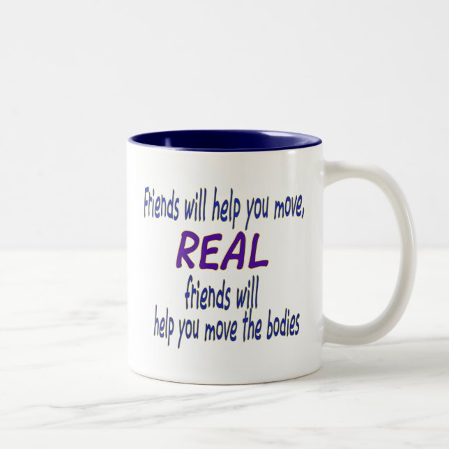 Echte Freunde Zweifarbige Tasse (Rechts)