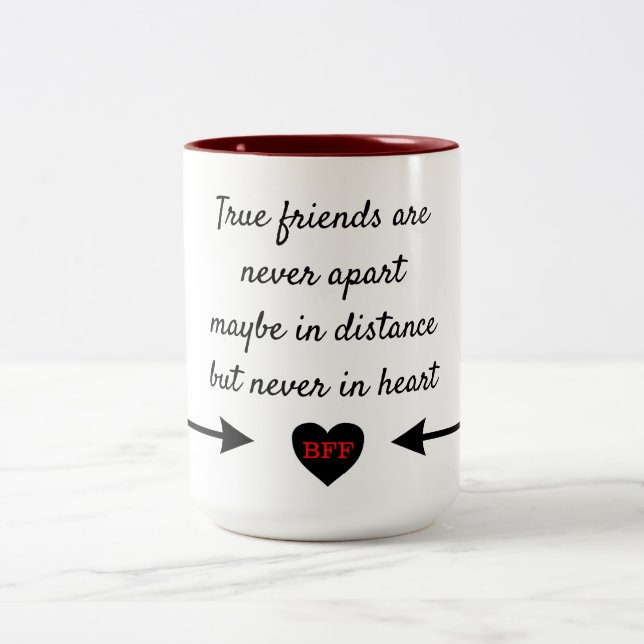 Echte Freunde Zweifarbige Tasse (Mittel)