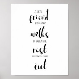 echte Freundschaft zitieren Typografie inspirieren Poster