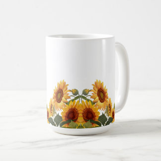 Echte gelbe Sonnenblumen Tasse