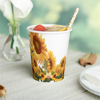 Echte gelbe Sonnenblumen Tasse Pappbecher