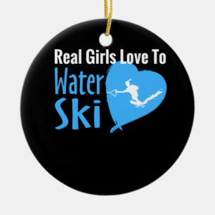 Echte Girls Liebe zum Wasserski Keramik Ornament