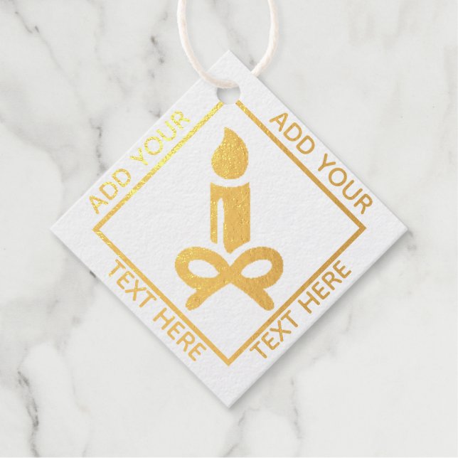 Echte Gold Foil Candle Custom Gift Geschenkanhänger (Vorderseite)