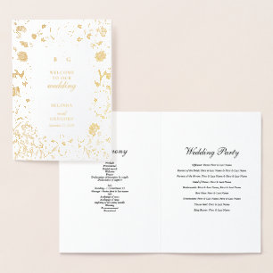Echte Gold Foil Hochzeitsorden des Serviceprogramm Folienkarte