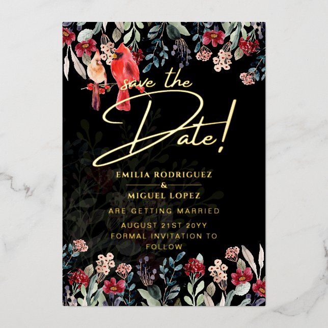 Echte Gold Foil Pampas Gras Hochzeit retten das Da Folieneinladung (Vorderseite)