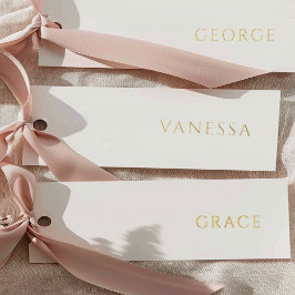 Echte Gold Foil Wedding White Name Tag Platzkarten Folieneinladung