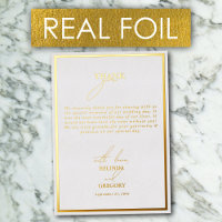 Echte Gold Foil White & Gold Hochzeit Danke Karte