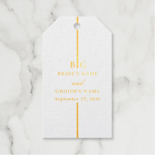 Echte Goldfoil-Minimalistische Mongram-Hochzeit Geschenkanhänger