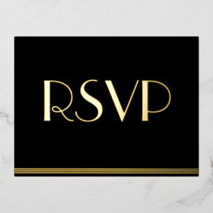 Echte Goldfolie Great Gatsby Hochzeit RSVP Postkar Folie Einladungspostkarte