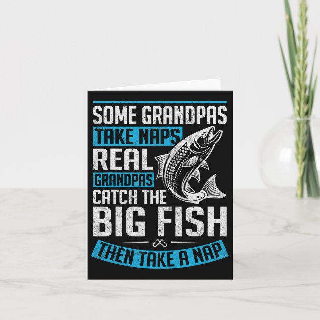 Echte Grandpas Fischen Grosses Fisch Schlechtes An Karte (Vorderseite)