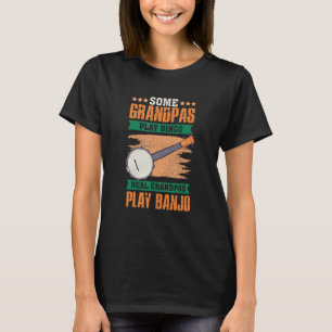 Echte Großväter spielen Banjo-Musikinstrument Banj T-Shirt