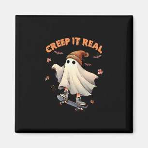 Echte Grusel-Skateboarding-Geist Retro-Halloween Magnet