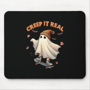 Echte Grusel-Skateboarding-Geist Retro-Halloween Mousepad