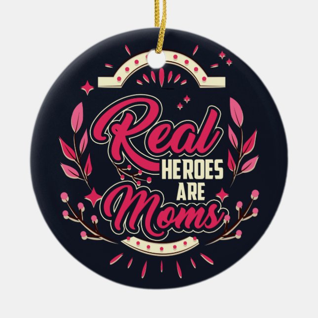 Echte Helden sind Mamas frohe Weihnachten Keramik Ornament (Vorne)