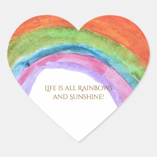 Echte Kinderechte Regenbogen-Wasserfarben-Geburtst Herz-Aufkleber