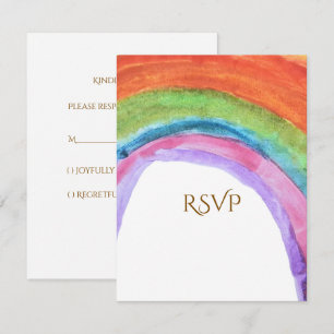 Echte Kinderechte Regenbogen-Wasserfarben-Geburtst RSVP Karte