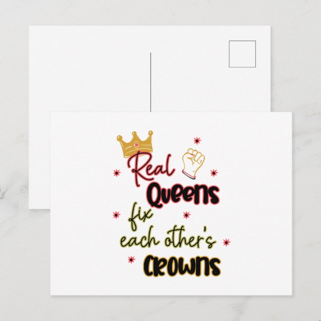 Echte Königinnen reparieren gegenseitig ihre Krone Postkarte (Vorne/Hinten)