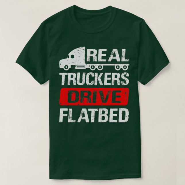 Echte Lastkraftwagen Flatbed Low-Loader LKW fahren T-Shirt (Design vorne)