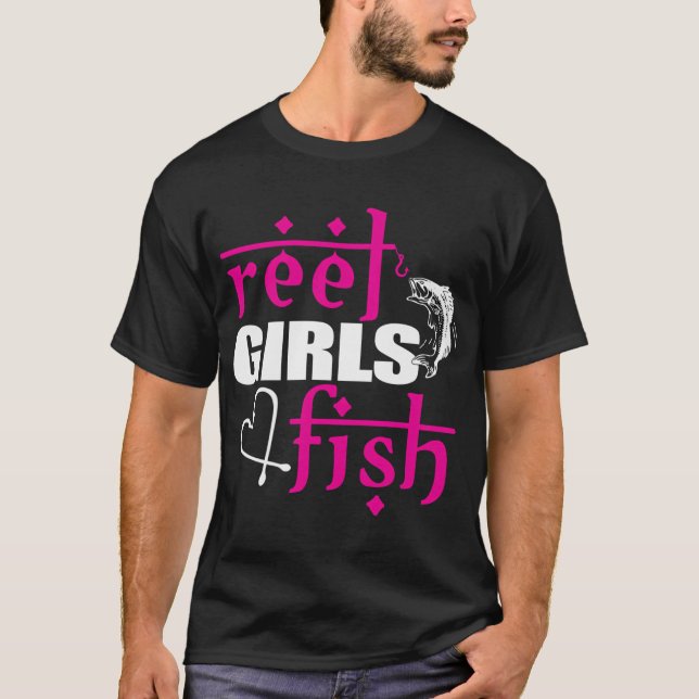 echte Mädchen angeln T-Shirt (Vorderseite)