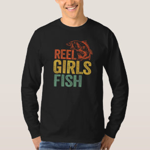 Echte Mädchen fischen Bass Angeln Fischerin Mutte T-Shirt