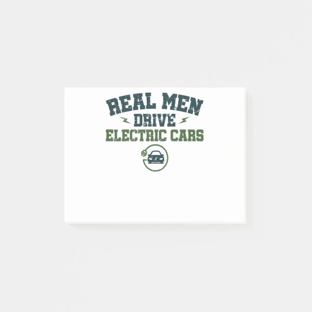 Echte Männer fahren Elektroautos Post-it Klebezettel (Vorderseite)