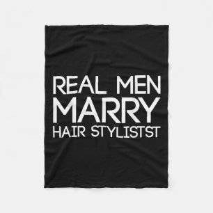 Echte Männer heiraten Hairstylisten Lustiger Frise Fleecedecke