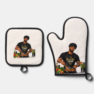 Echte Männer kochen Ofenhandschuh & Topflappen-Set
