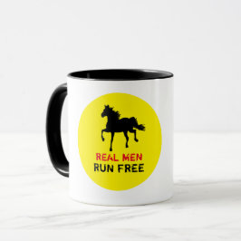 Echte Männer laufen frei und wild, schwarz (zäher  Tasse