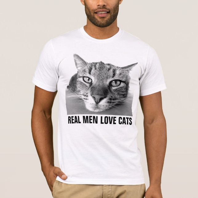 Echte Männer Liebe Katzen, Mens' Cat T - Shirt (Vorderseite)