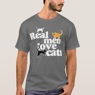 Echte Männer Liebe Katzen T-Shirt