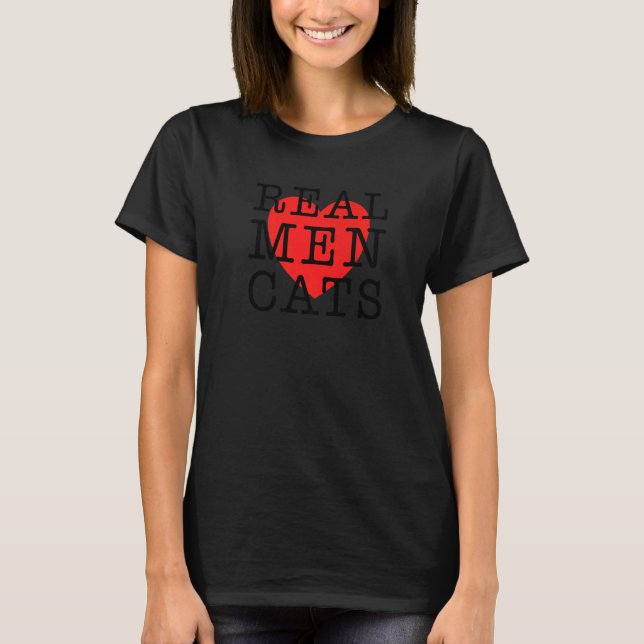 Echte Männer lieben Katzen für Katzenväter oder je T-Shirt (Vorderseite)