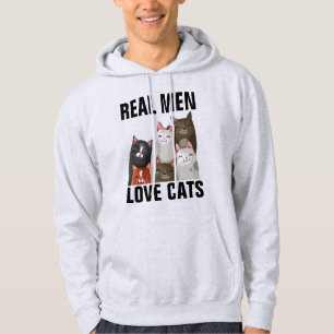 ECHTE MÄNNER LIEBEN KATZEN HERREN-KATZEN-T-SHIRTS  HOODIE