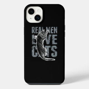 Echte Männer lieben Katzen im Grunge-Stil Schwarz iPhone 14 Plus Hülle