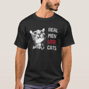 Echte Männer lieben Katzen Lustiger Katzenvater Po T-Shirt