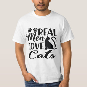 Echte Männer lieben Katzen Lustiges Katze-Vater-Gr T-Shirt