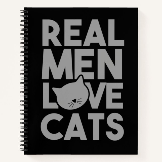Echte Männer lieben Katzen Notizbuch (Vorderseite)