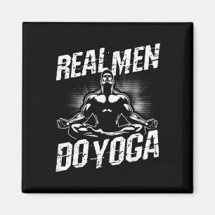 Echte Männer machen Yoga Lustige Yoga-Übung  Magnet