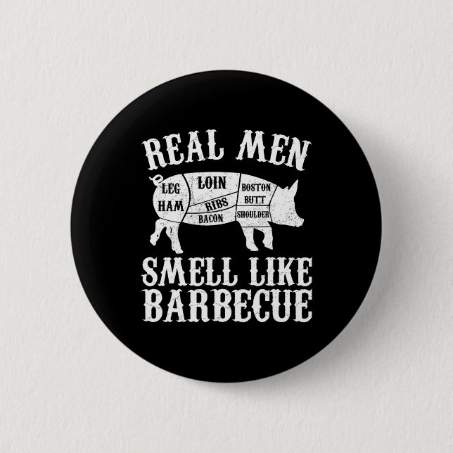 Echte Männer riechen nach Byrbeque Bbq Byrbecue Gr Button (Vorderseite)