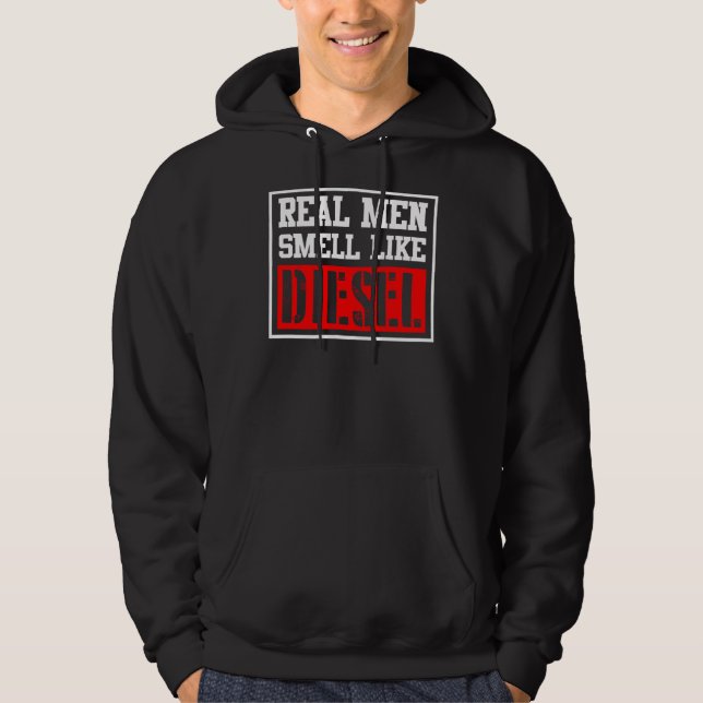 Echte Männer riechen wie Diesel Funny Car Mechanic Hoodie (Vorderseite)