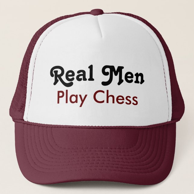 Echte Männer spielen Schach Truckerkappe (Vorderseite)