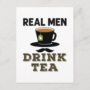 Echte Männer trinken Tee Cooler Teetrinker Liebhab Postkarte