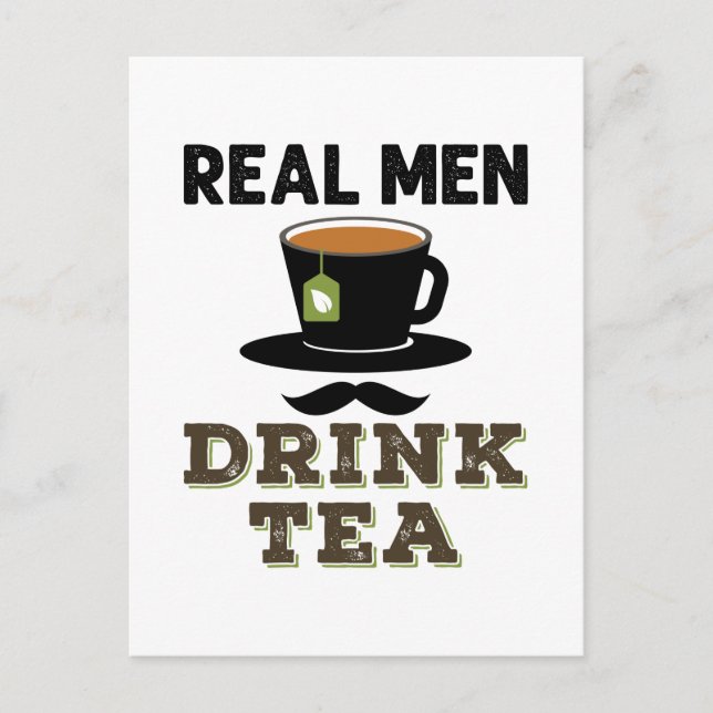 Echte Männer trinken Tee Cooler Teetrinker Liebhab Postkarte (Vorderseite)