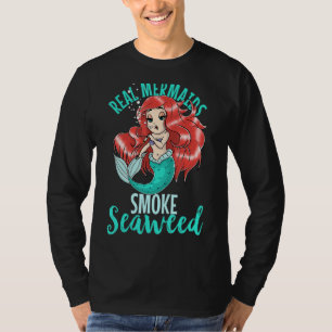 Echte Meerjungfrauen Rauchen Algen Erwachsene Frau T-Shirt