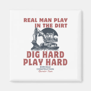 Echte menschliche Spiele im Schmutz, graben hart,  Magnet