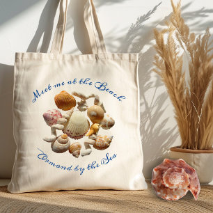 Echte Muscheln Strand Spruch Leinen-Tasche Tragetasche