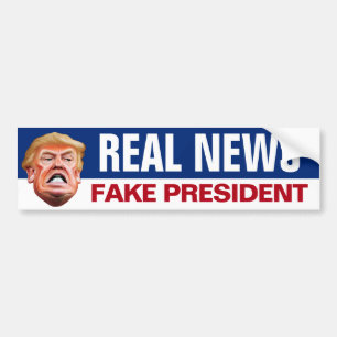 Echte Nachrichten Falscher Präsident - Anti Trump Autoaufkleber