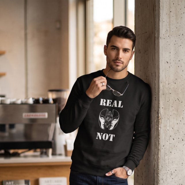Echte NICHT Identitätsparadox Split-Maske Schwarz Sweatshirt (Von Creator hochgeladen)